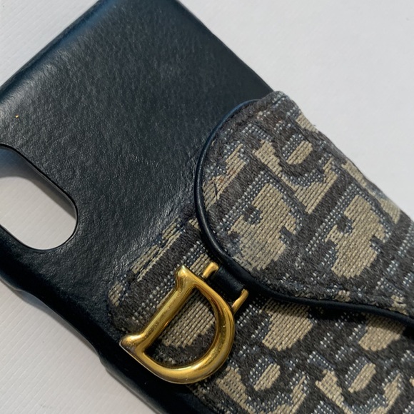 Dior Saddle Oblique Jacquard Canvas & Leather iPhone X Case • Authentic - Picture 5 of 16